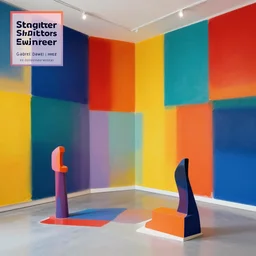 a room with a bunch of different colored walls, an abstract sculpture by gabriel dawe, shutterstock contest winner, color field, colorful, vivid colors, vibrant colors