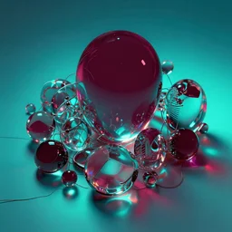 glassy metal, cell shaded, hdr!!, chiaroscuro!!, minimalism!!, hyperrealism!, reflective surface, refractive material, maroon highlight, loose wires, cyan light, vibrant!, multiple lights, by gil elvgren and greg rutkowski and ilya kuvshinov and anton fadeev and giger