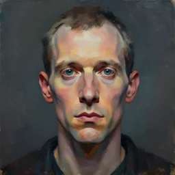 painterly portrait, Ken Curtis as Festus, impasto, fantasy, chuck close:7, carl spitzweg:7, cinematic light, full face, symmetrical face