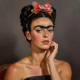 portrait of Megara, expressive pose, futuristic, highly detailed, digital painting, artstation, concept art, smooth, sharp focus, by Frida Kahlo