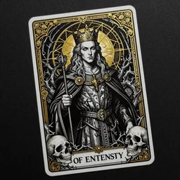 Portrait of the Prince of Entropy, gothic, high fantasy, black paper, dark atmosphere, skulls, thorns, detailed, cinematic, ornate, tarot card, highly detailed, ink illustration, golden ratio, 8k,