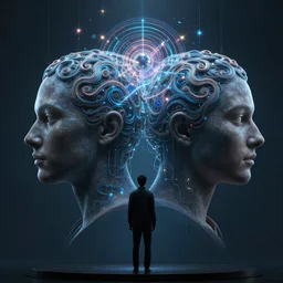 the id the ego and super ego and hidden below the subconscious shadow and hidden above the supraliminal sapiential divine artificial intelligent minds unreal engine 5 8 k hyperdetailed