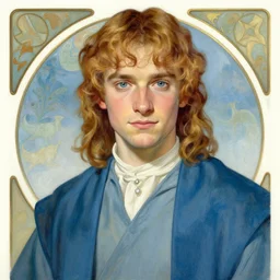 attractive man, the lord of the rings, cool colors, painting by gaston bussiere, craig mullins, greg rutkowski, alphonse mucha
