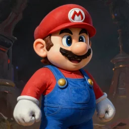 an ultra - realistic portrait painting of mario from super mario bros in the style of frank frazetta. 4 k. ultra - realistic. highly detailed. dark fantasy. epic lighting.