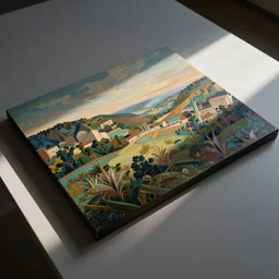 modern art, on the table, museum artwork, top view