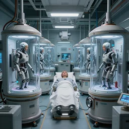engines of a dream coming to life after a long hibernation, incubator medpods, wake cyborgs from hypersleep, by ross tran, tim white, 4 k