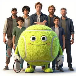 highly detailed vfx portrait of a character of a tennis ball monster stephen bliss, chalk, unrealengine, greg rutkowski, loish, rhads, beeple, chalk, makoto shinkai and lois van baarle, ilya kuvshinov, rossdraws, tom bagshaw, basil gogos