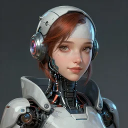 concept art portrait of an friendly and peacful cyberpunk robot, fine details, magali villeneuve, artgerm, rutkowski