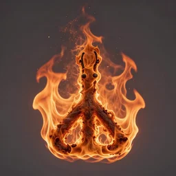 fire peace sign, photography, highly detailed, high quality, 8 k, soft lighting,