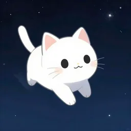 photograph of nyancat flying through space