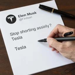 tweet of elon musk writing stop shorting tesla