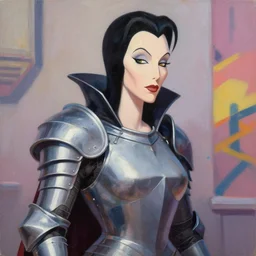 greg manchess portrait painting of partially armored morticia from addams family as overwatch character, medium shot, asymmetrical, profile picture, organic painting, sunny day, matte painting, bold shapes, hard edges, street art, trending on artstation, by huang guangjian and gil elvgren and brom