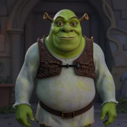 Film still of Shrek from a horror movie