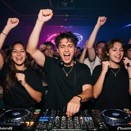 dumb people cheering for a dj