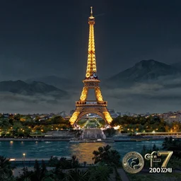 an artist's rendering night of paris with mountains and a body of water, a matte painting by stanley twardowicz, high detail, shutterstock contest winner, space art, terragen, matte painting, sketchfab