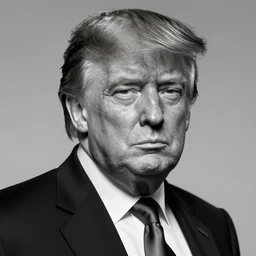 trump, portrait by mike mignola, greyscale,