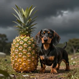 hybrid pineapple thats mostly a dachshund puppy digital art cgsociety photo realism