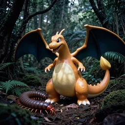 a photo of a charizard centipede in its natural habitat, kodak ektachrome e 1 0 0 photography