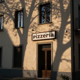 a building with a sign that says pizzeria