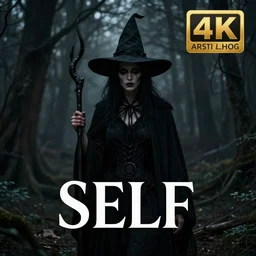 Witch, the notion of self darkness, Illustration, Cinematic, Marquee, by Camille Corot, trending on artstation, artstationHD, artstationHQ, 4k, 8k