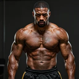 ludacris with the physique of a body builder, hyper realistic, ultra detailed, cinematic, dynamic lighting, photorealistic, refined, intricate, digital art, digital painting, masterpiece, 8k