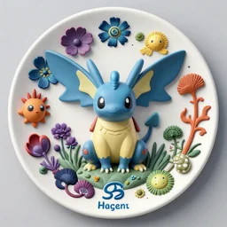 hyper - detailed 3 d model of a pokemon based on plate 6 1 of art forms in nature by ernst haeckel