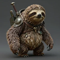 sloth fantasy character portrait, ultra realistic, wide angle, intricate details, blade runner artifacts, highly detailed by peter mohrbacher, boris vallejo, hajime sorayama aaron horkey, gaston bussiere, craig mullins