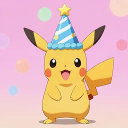 pichu wearing a birthday hat
