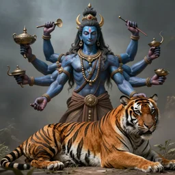 a person with four arms, mutant, goro, vishnu, fantasy art portrait, ultra realistic, cinematic, wide angle, tiger skin, highly detailed by boris vallejo, scott roberston, marco plouffe, neville page, aaron horkey, wayne barlowe, craig mullins, roberto ferri, hajime sorayama