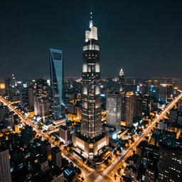 multi-level mega-city at night