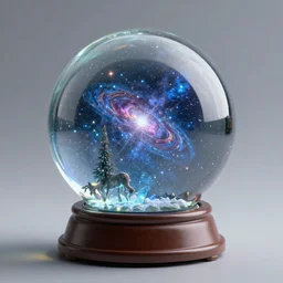 the universe inside a snow globe, 8k, artstation trend, hdr, super detailed, light reflections, studio photo, professional photo