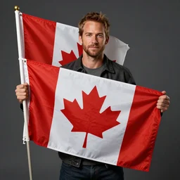 Paul Walker holding a Canadian flag, by Artemisia Gentileschi, trending on artstation and unreal engine