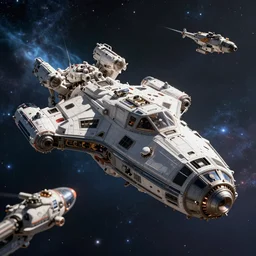 hyperdetailed photo of a spaceship battle in the cosmos 8 k extremely detailed hd hyperrealism movie studio fx beautiful