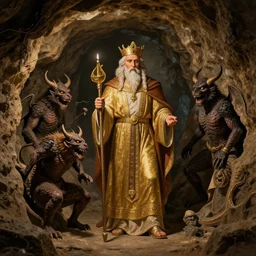king solomon sealing demons inside an underground chamber
