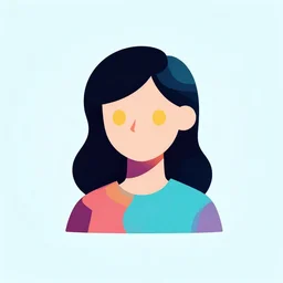 a abstract girl, digital art, iconic icon, 2 d vector logo, cartoon, t - shirt design