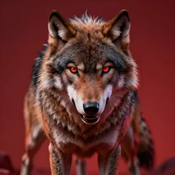 Wolf in hell, vivid colors, sharp focus, digital art, Hyper-realistic, 4K, Unreal Engine, Highly Detailed, HD, Dramatic Lighting by Brom, trending on Artstation