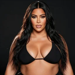 highly detailed portrait of obese kim kardashian, overweight, fat, global illumination, radiant light