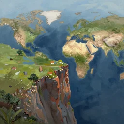 the very edge of the world. featured on art station. landscape painting. digital art. extreme detail