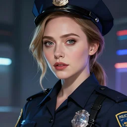 anime key visual of beautiful elizabeth olsen police officer, cyberpunk, futuristic, stunning features, perfect face, high details, digital painting, artstation, smooth, soft focus, illustration, art by artgerm and greg rutkowski and alphonse mucha