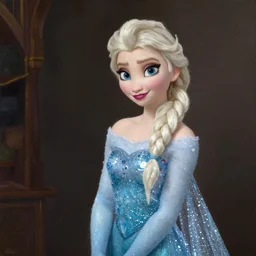 Elsa from Frozen in the style of Rembrandt Harmenszoon van Rijn