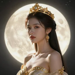 bright illuminating light, girl, queen of the sun and moon, high detail, high modernization, ultra mega super hyper realistic