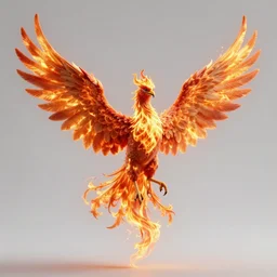 hyperdetailed image of a phoenix with its full body flaming and wings spread 8 k extremely detailed hd hyperrealism fiery extremely accurate unbelievably creepy magic realism