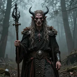 Alexandr Abdulov portrayed in an infernal cultist icon