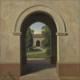 a painting of an archway, by clarence holbrook carter