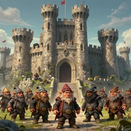 10 trolls in a castle detailed 4k