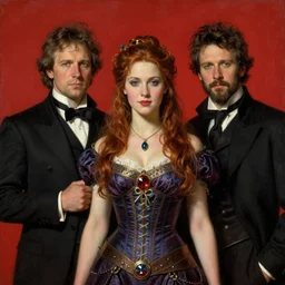 Solomon Joseph Solomon and Richard Schmid and Jeremy Lipking victorian genre painting portrait painting of a young beautiful woman marverl DC comic book character fantasy costume, red background