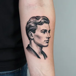 yuri gagarin inspired minimal tattoo