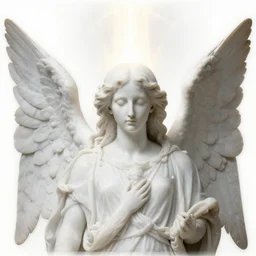 renaissance painting portrait of white angel with clean narrow face like noface, 3 / 4, miracle light coming up from the head!!!!!! up and up!!!!!!, misty space, grace and blessing, by gucci maze, christianity, marble stone, glow effect, white background
