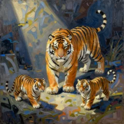 the most intensely amazing abstract painting in the history of the universe, it's miniature tigers yo, tiny tigers