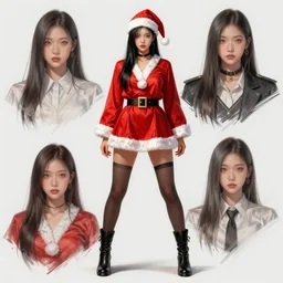 a  Hyung tae Kim concept art of female character  dressing as Santa Claus on a render by the artist Hyung tae Kim , Jiyun Chae, Joe Madureira, Trending on Artstation by Hyung tae Kim, artbook, Stanley Artgerm Lau, WLOP, Rossdraws and  Greg Rutkowski